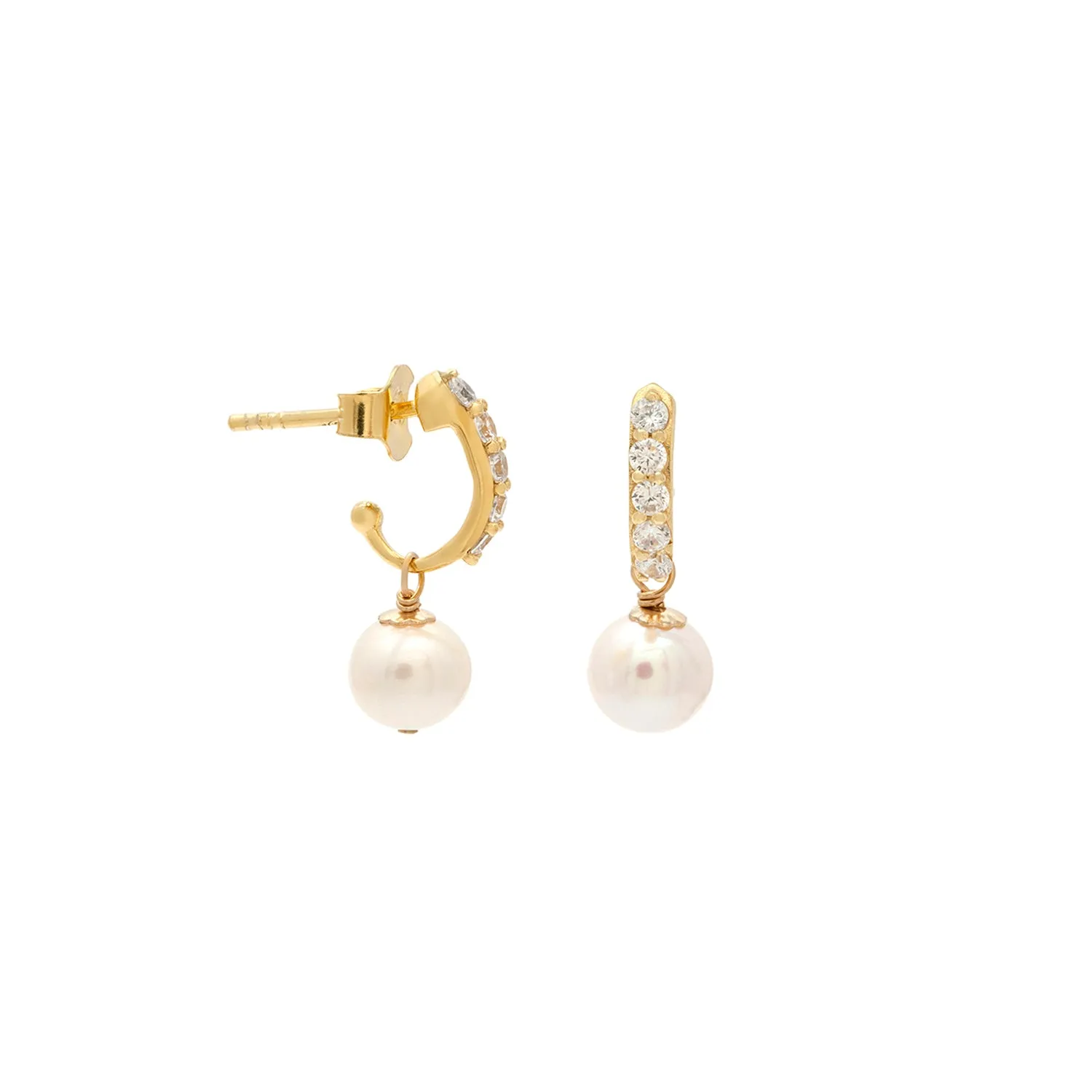 Demi Pearl Hoops | Pearl