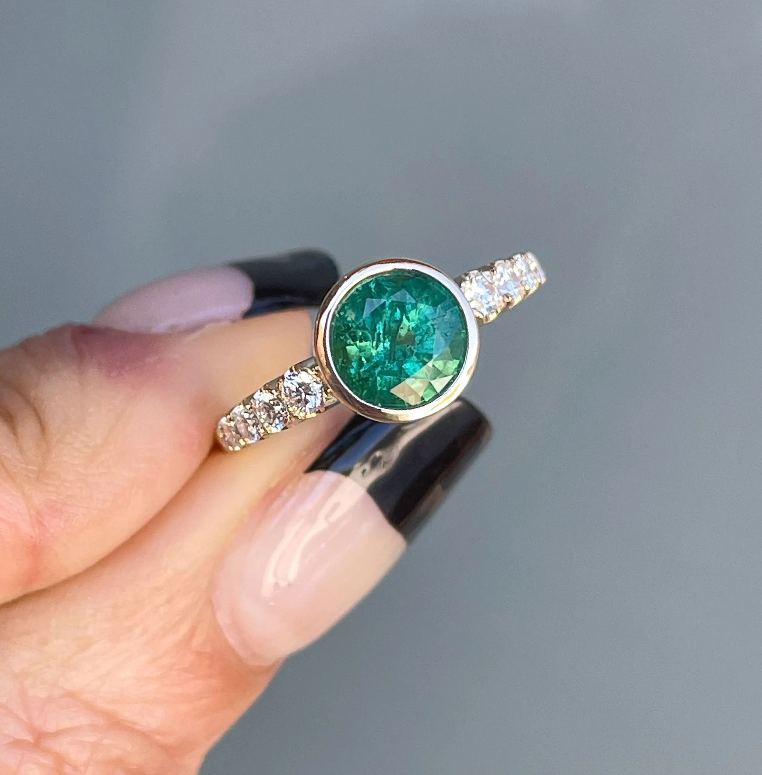 Denouement Emerald and Diamond Ring