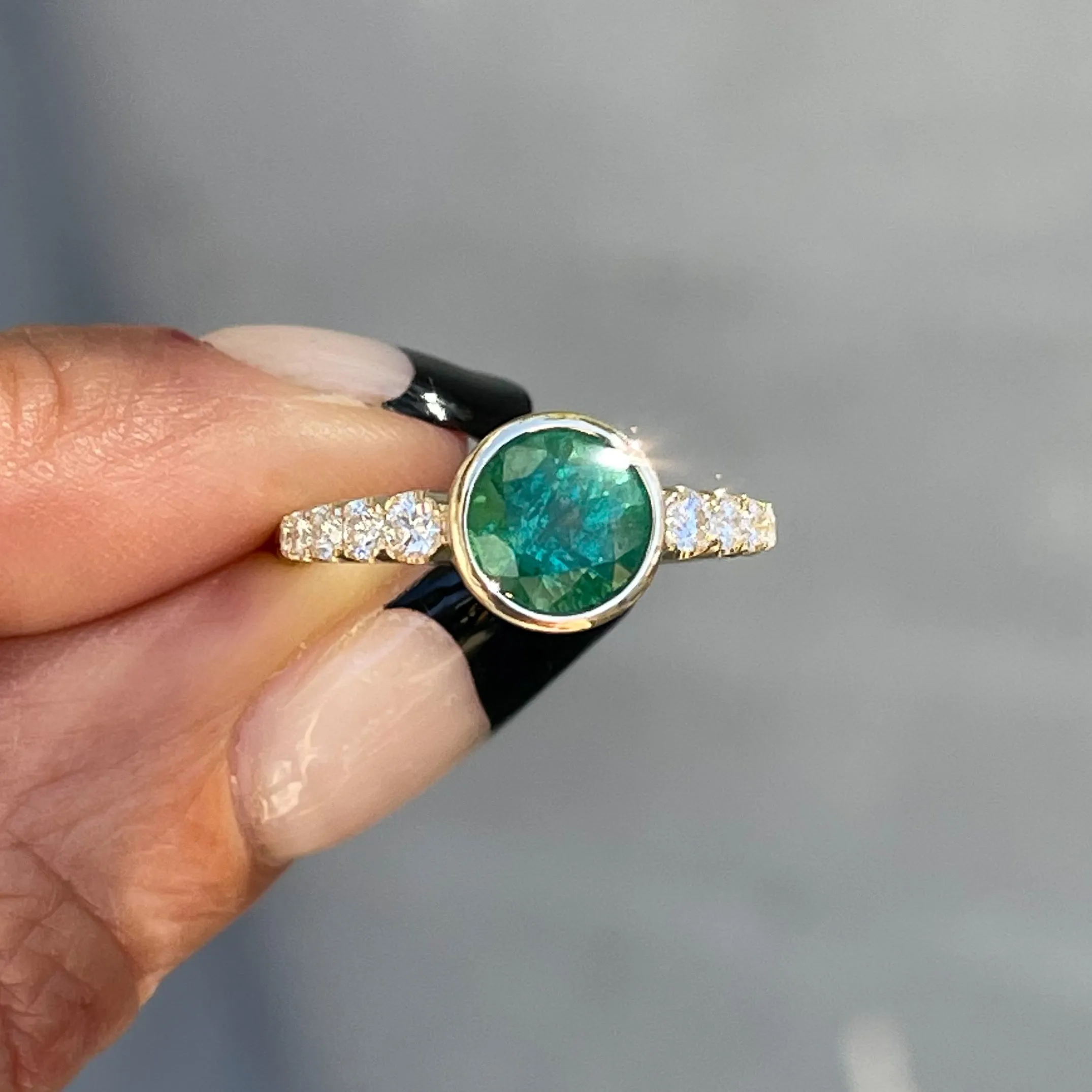 Denouement Emerald and Diamond Ring