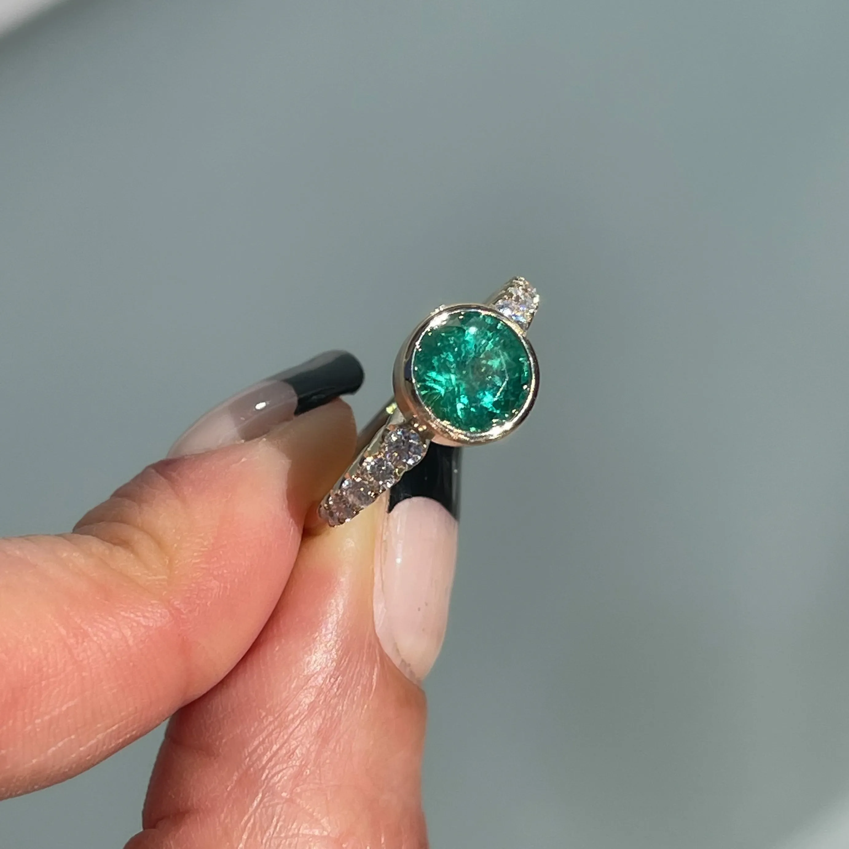 Denouement Emerald and Diamond Ring