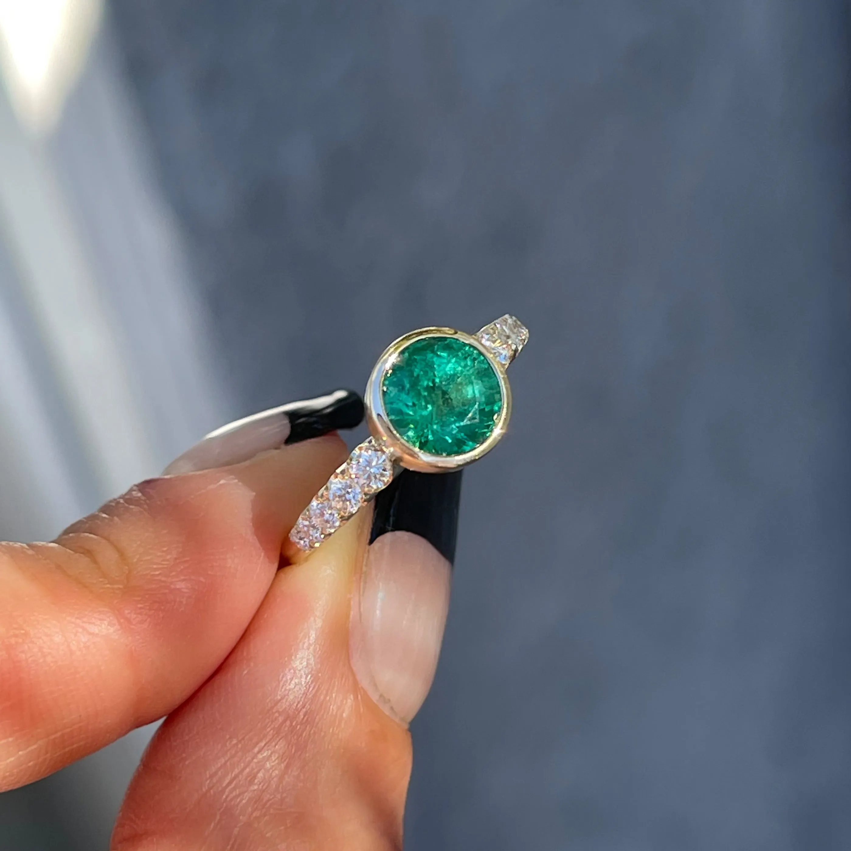 Denouement Emerald and Diamond Ring