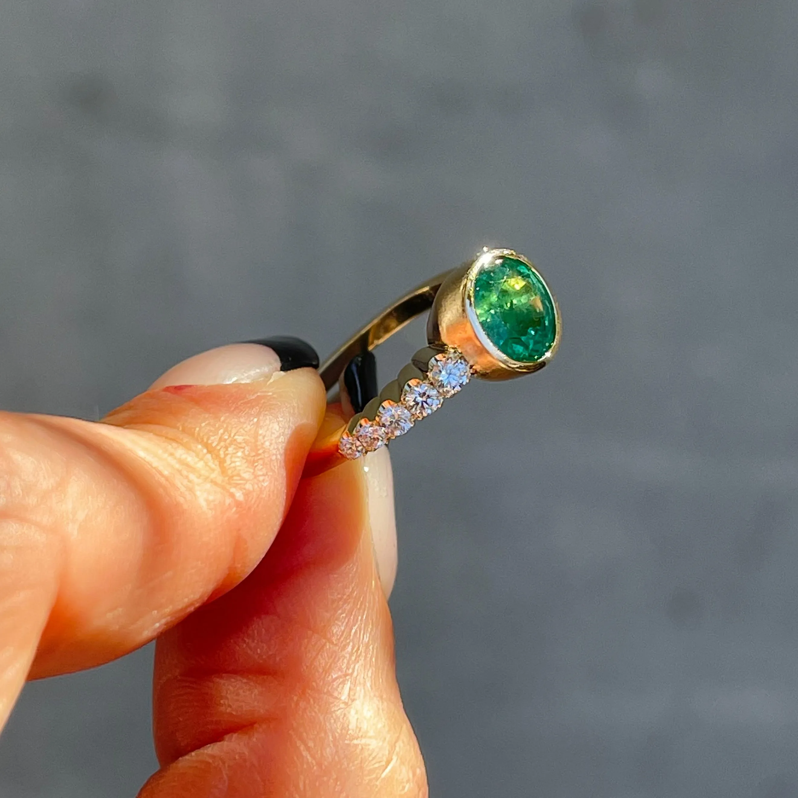 Denouement Emerald and Diamond Ring