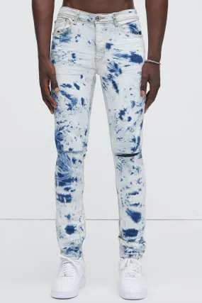 Drop It Bleached Stacked Skinny Jeans - Bleach Blue Wash