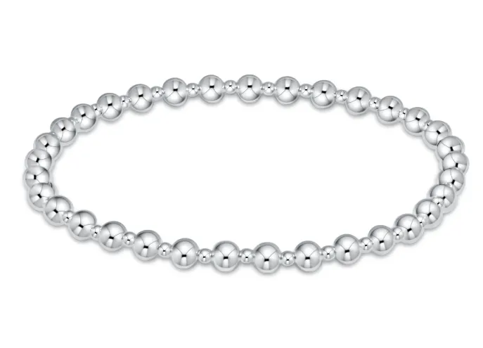 E Newton Classic Grateful Pattern Bead Bracelet - Sterling