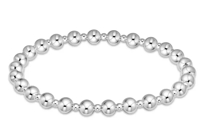 E Newton Classic Grateful Pattern Bead Bracelet - Sterling