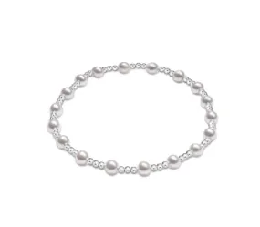 E Newton Classic Sincerity Pattern Bead Bracelet - Sterling Pearl