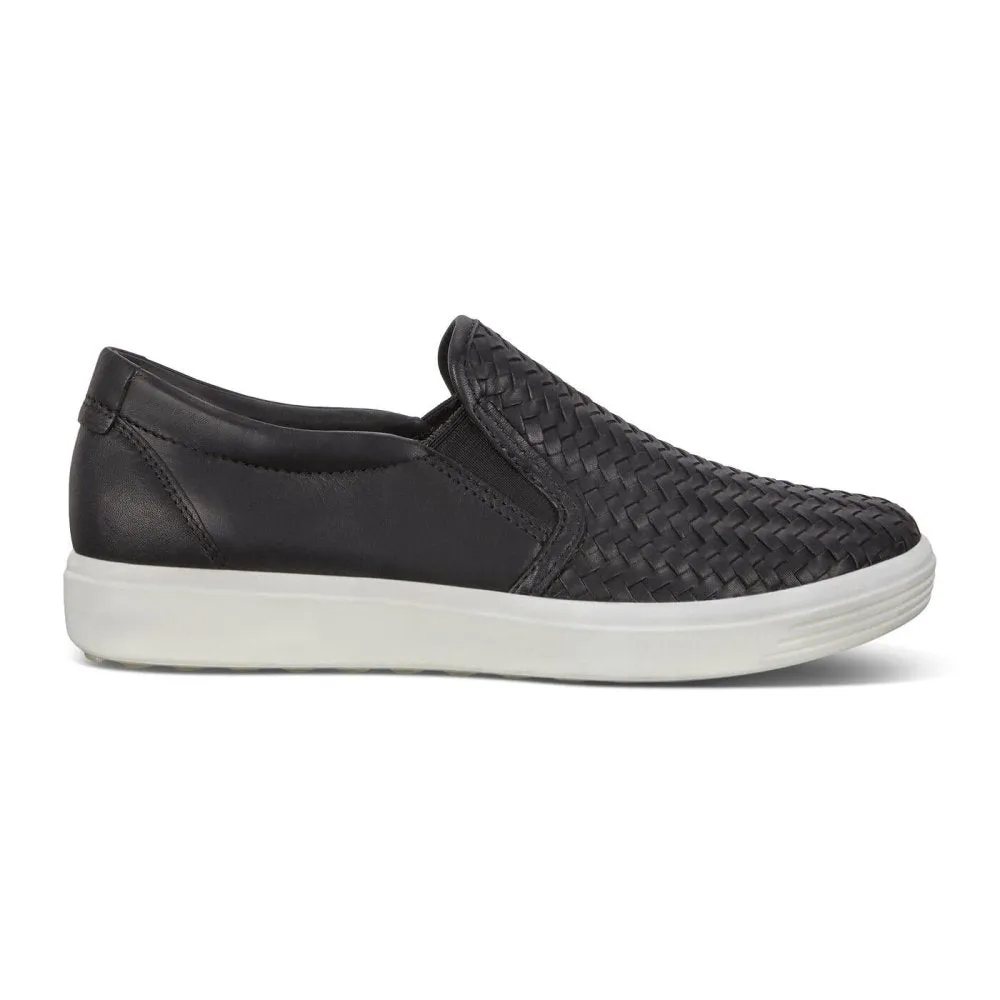 Ecco Women's Soft 7 Woven Slip-On - Black