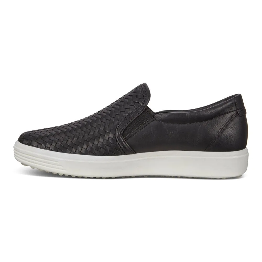 Ecco Women's Soft 7 Woven Slip-On - Black