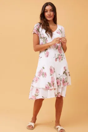 ELECTRA DOUBLE LAYER FLORAL DRESS