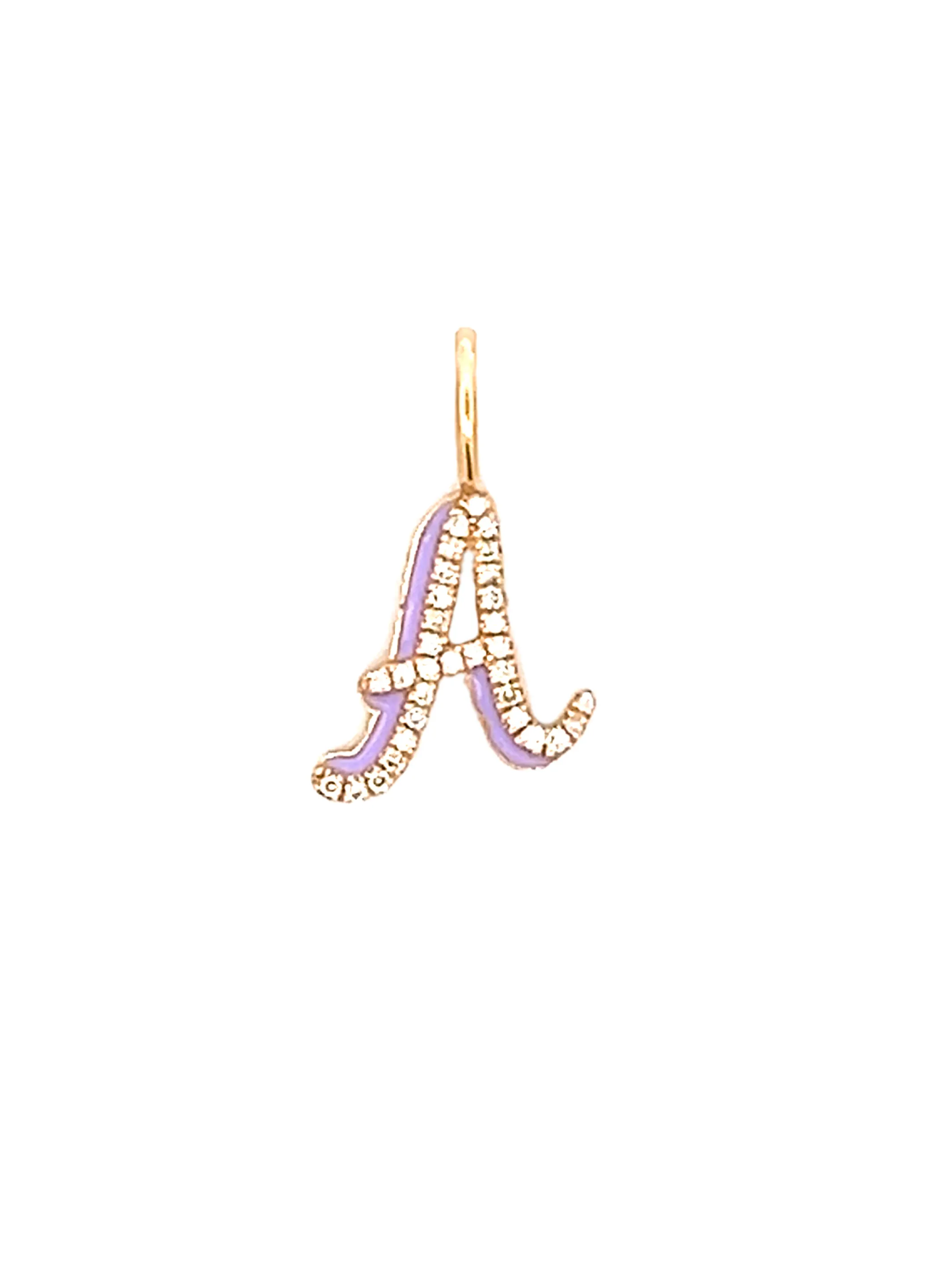 Enamel Diamond Initial 14k - A