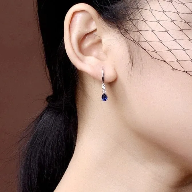 Fashion Smooth Tears/Waterdrop Pendientes Earrings - 925 Sterling Silver