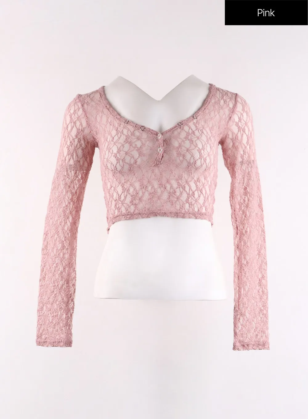 Floral Lace Button Crop Top CF405