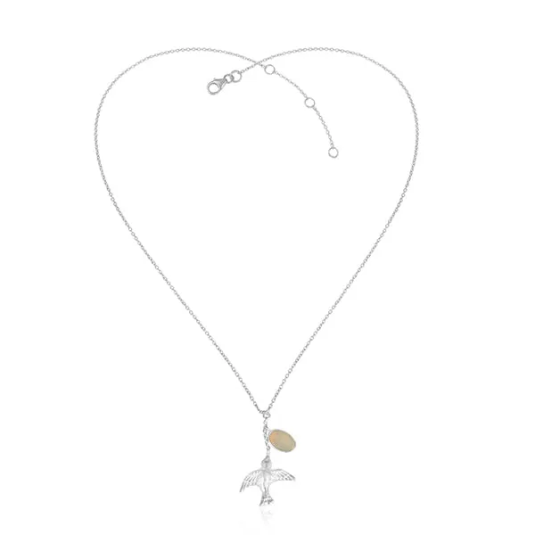 Fly Free Birdie Gold Plated Statement Sterling Silver Pendant Necklace