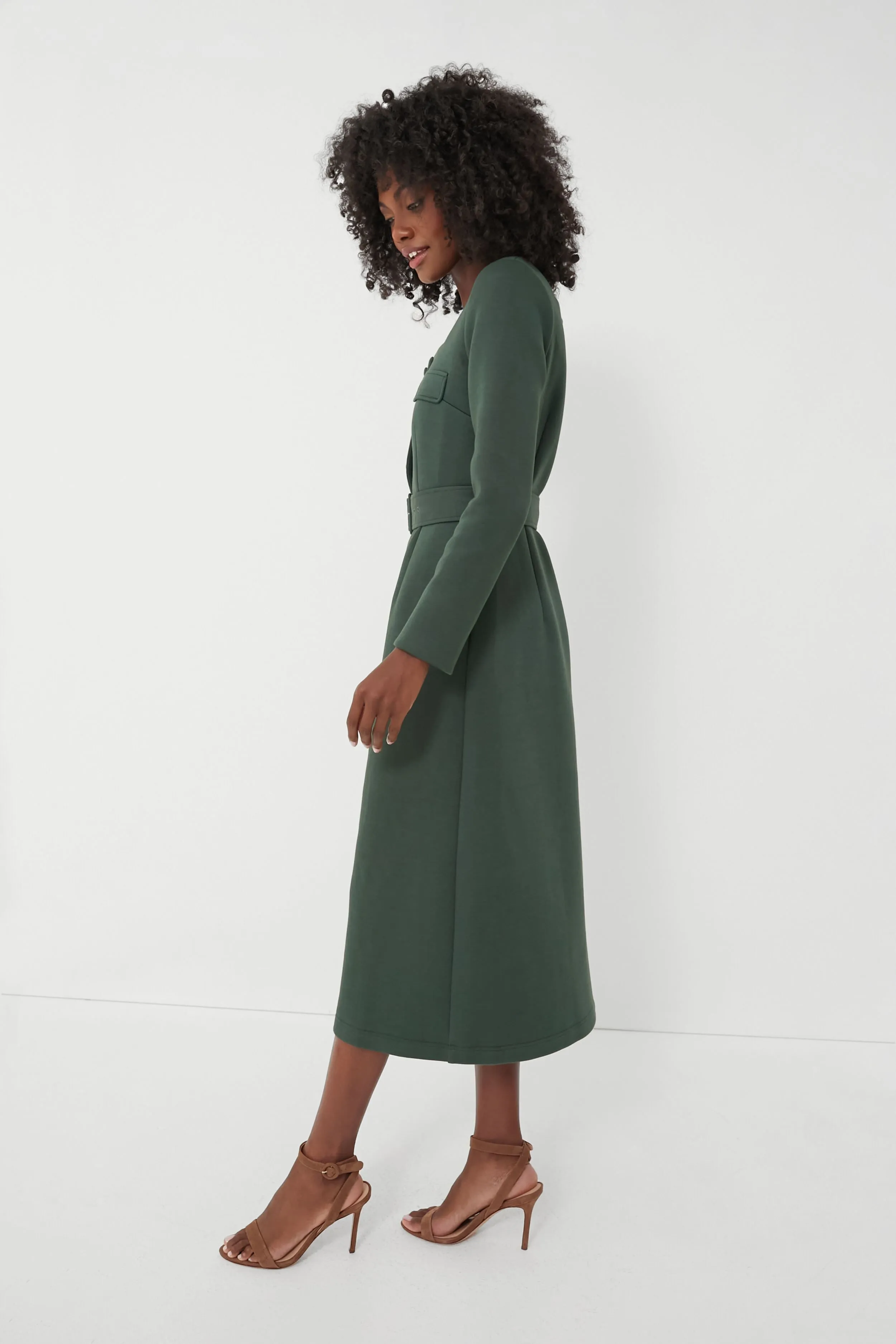 Forest Green Long Sleeve Elle Dress