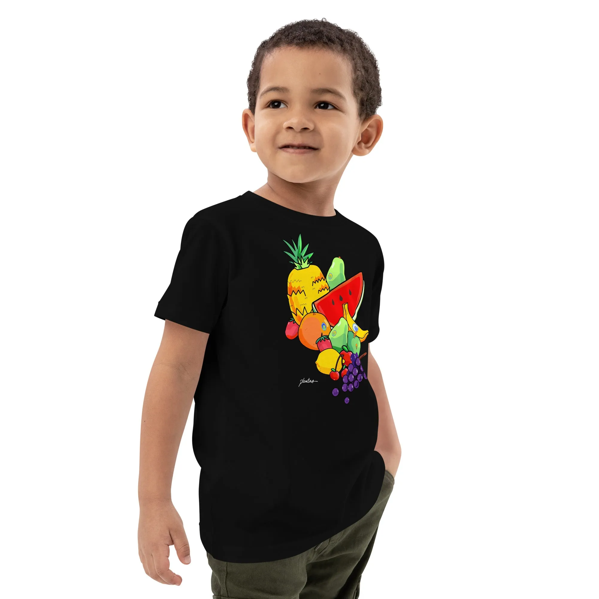 Fruits organic cotton kids t-shirt by Plantas