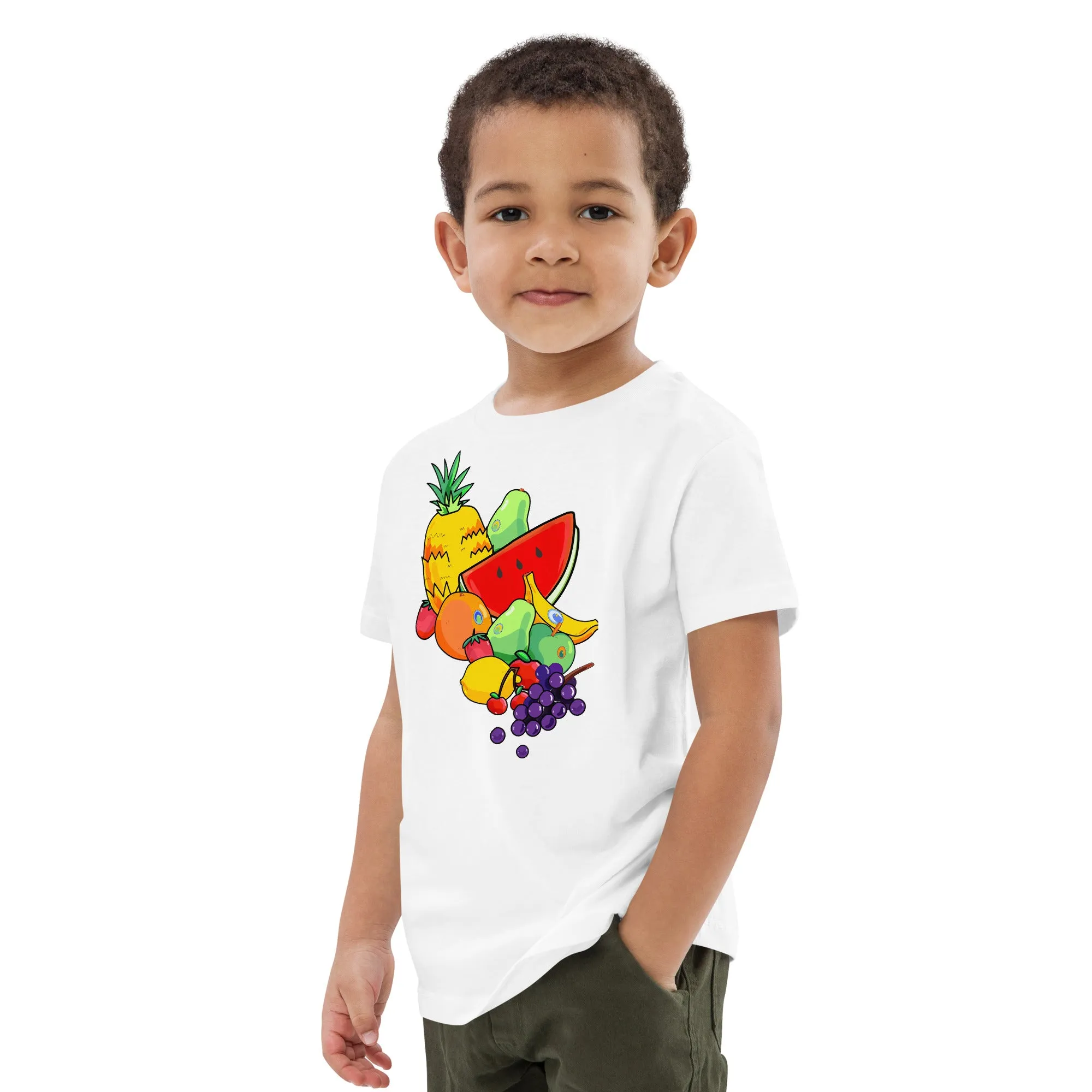 Fruits organic cotton kids t-shirt by Plantas