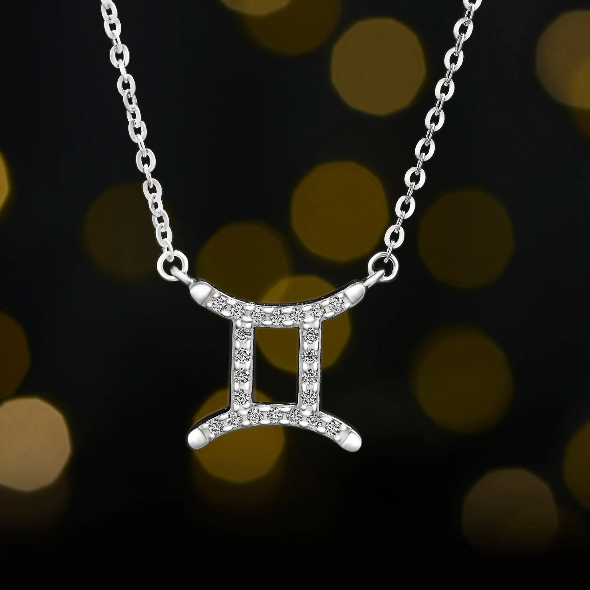 Gemini Zodiac Necklace Silver Constellation Horoscope