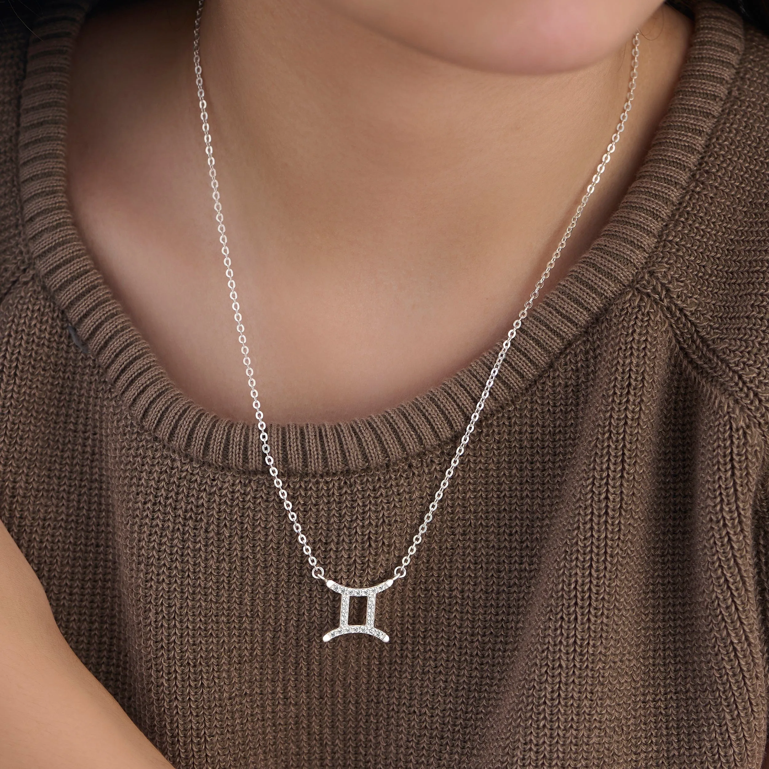 Gemini Zodiac Necklace Silver Constellation Horoscope