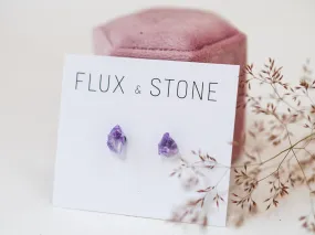 Gemstone Studs - Purple Amethyst