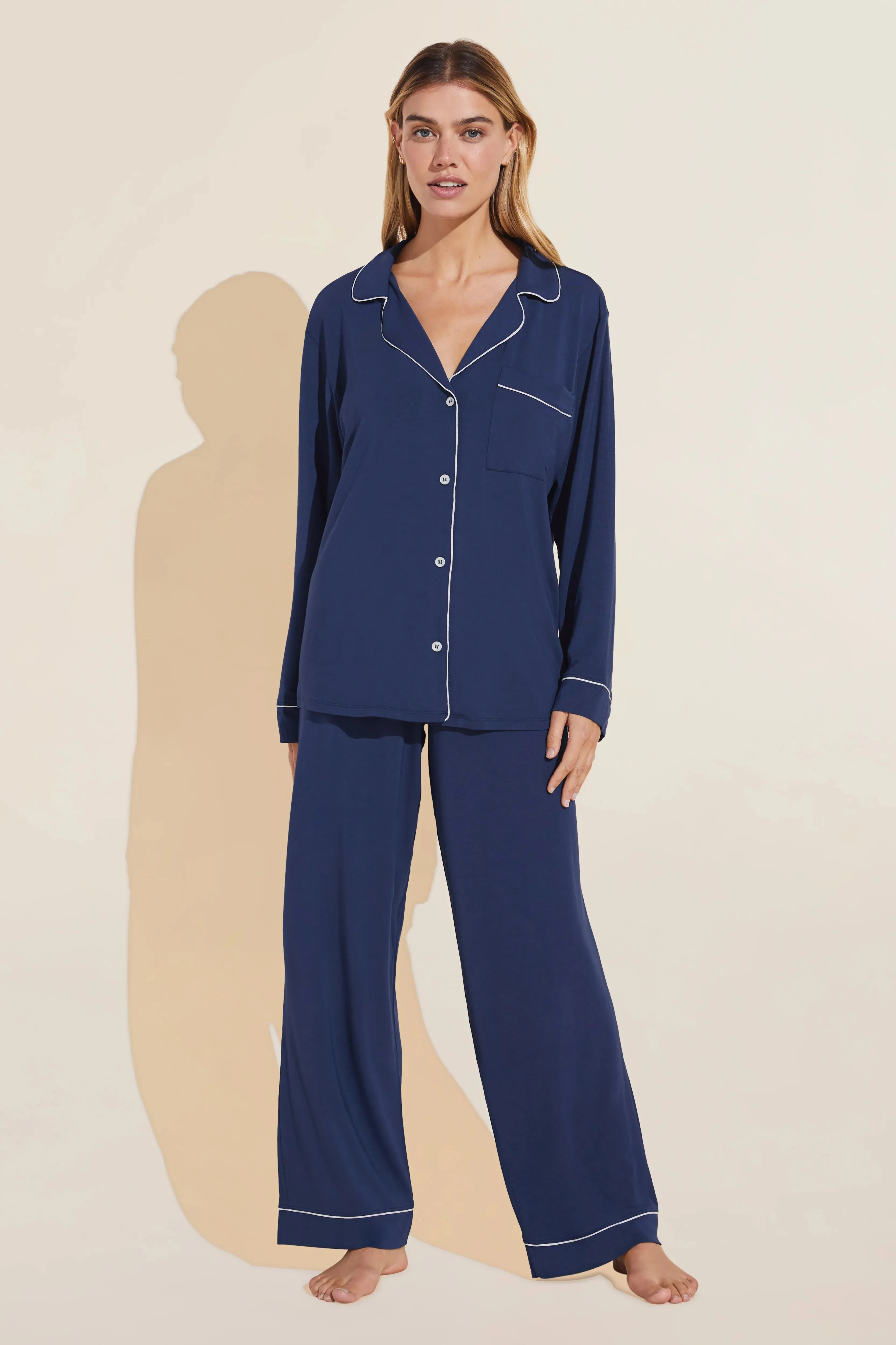 Gisele PJ Set | Navy/Ivory