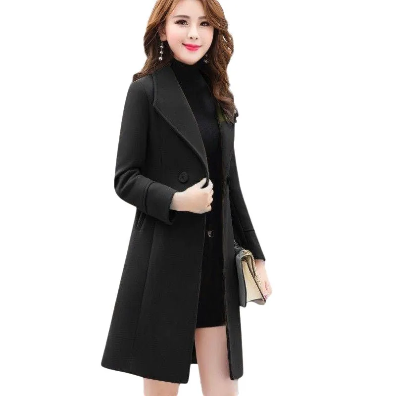 GLORIA Design Women's Fine Fashion Brown Carmel Elegant Luxury Style Designer Wool Coat