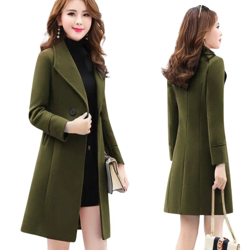 GLORIA Design Women's Fine Fashion Brown Carmel Elegant Luxury Style Designer Wool Coat