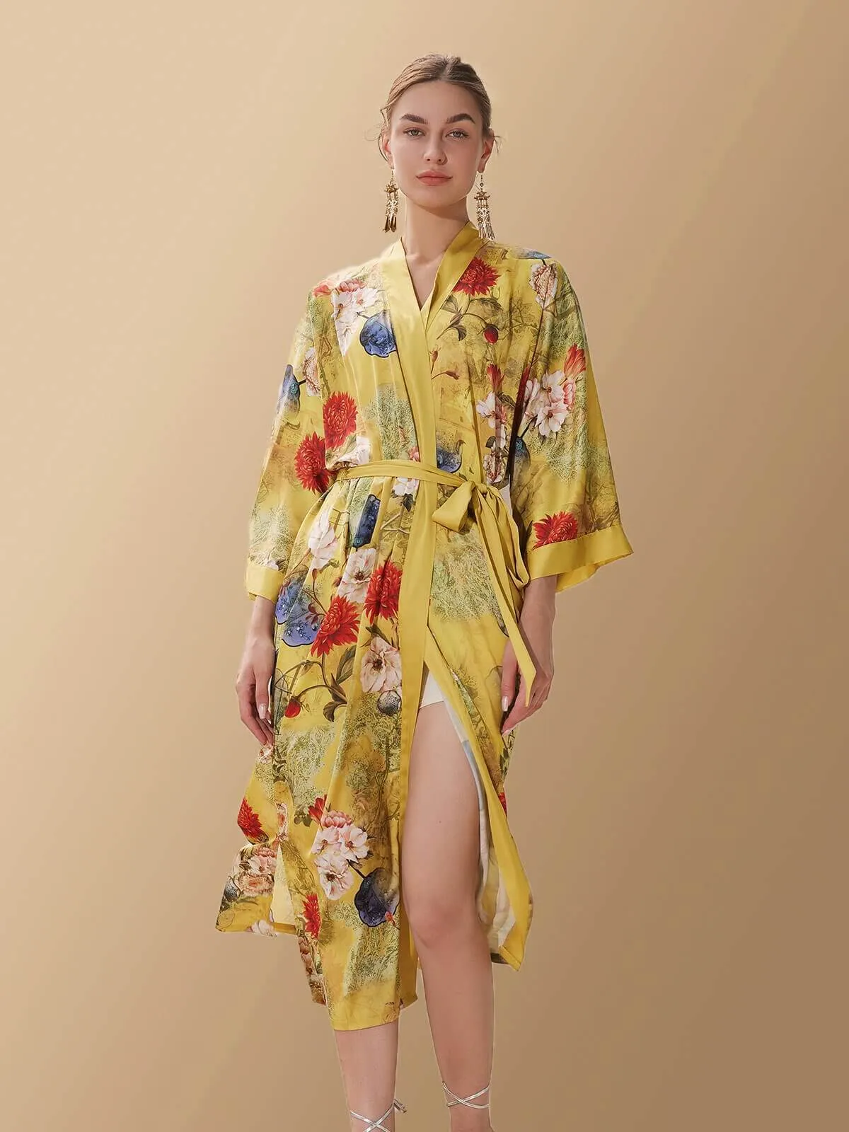 Golden Spring Kimono Robe