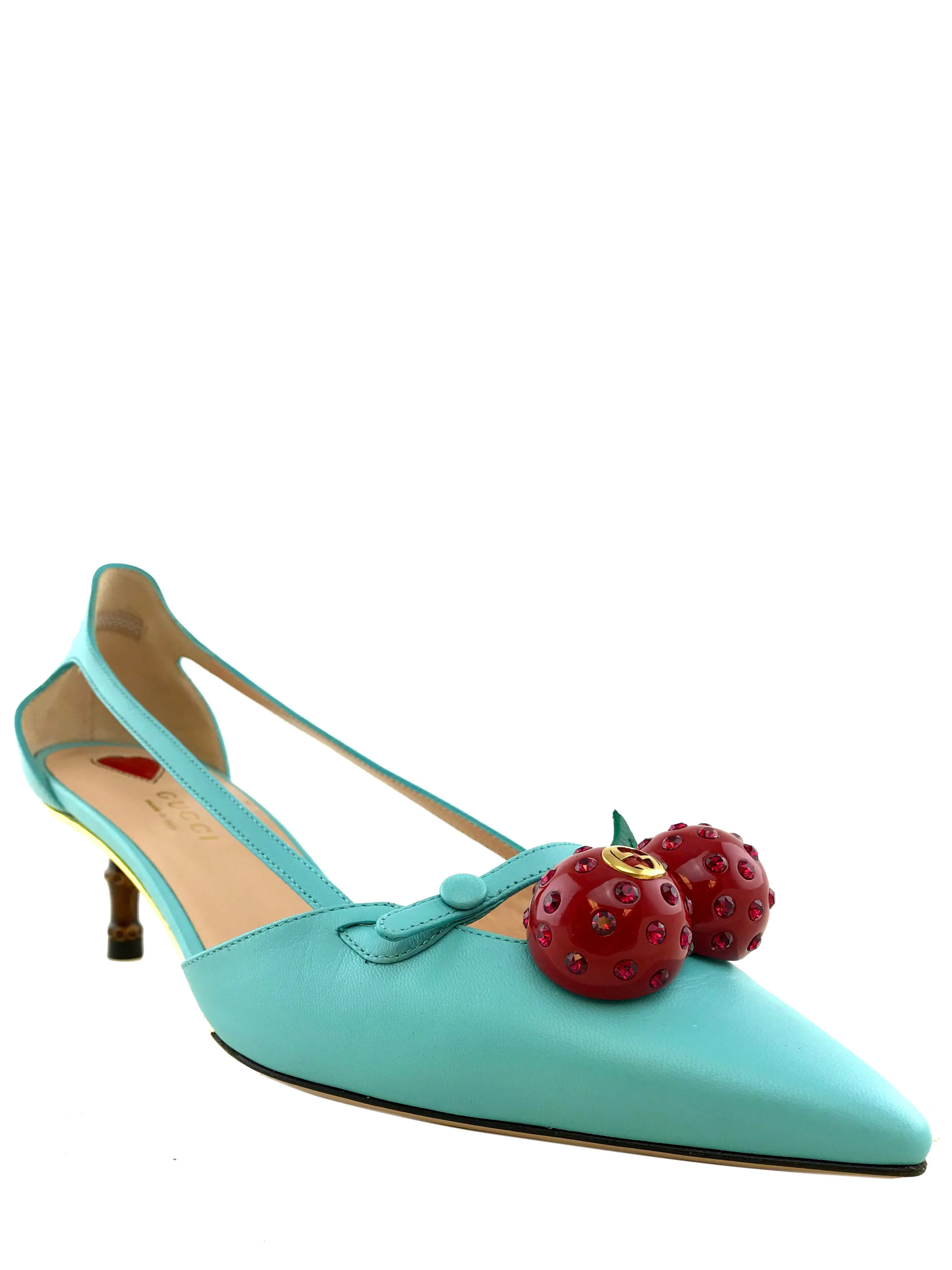 Gucci Unia Cherry Pumps Size 7.5 NEW