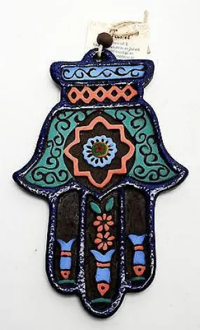 Hamsa Hand Wall Hanging Evil Eye Kabbalah Luck New Ceramics from holy land #613