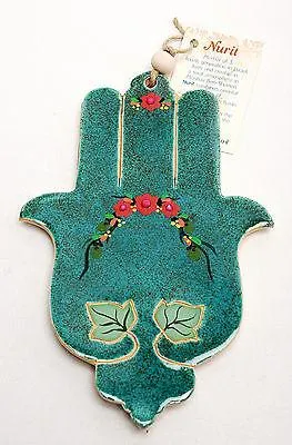 Hamsa Hand Wall Hanging Evil Eye Kabbalah Luck New Ceramics from holy land #722