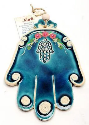 Hamsa Hand Wall Hanging Evil Eye Kabbalah Luck New Ceramics from holyland #601