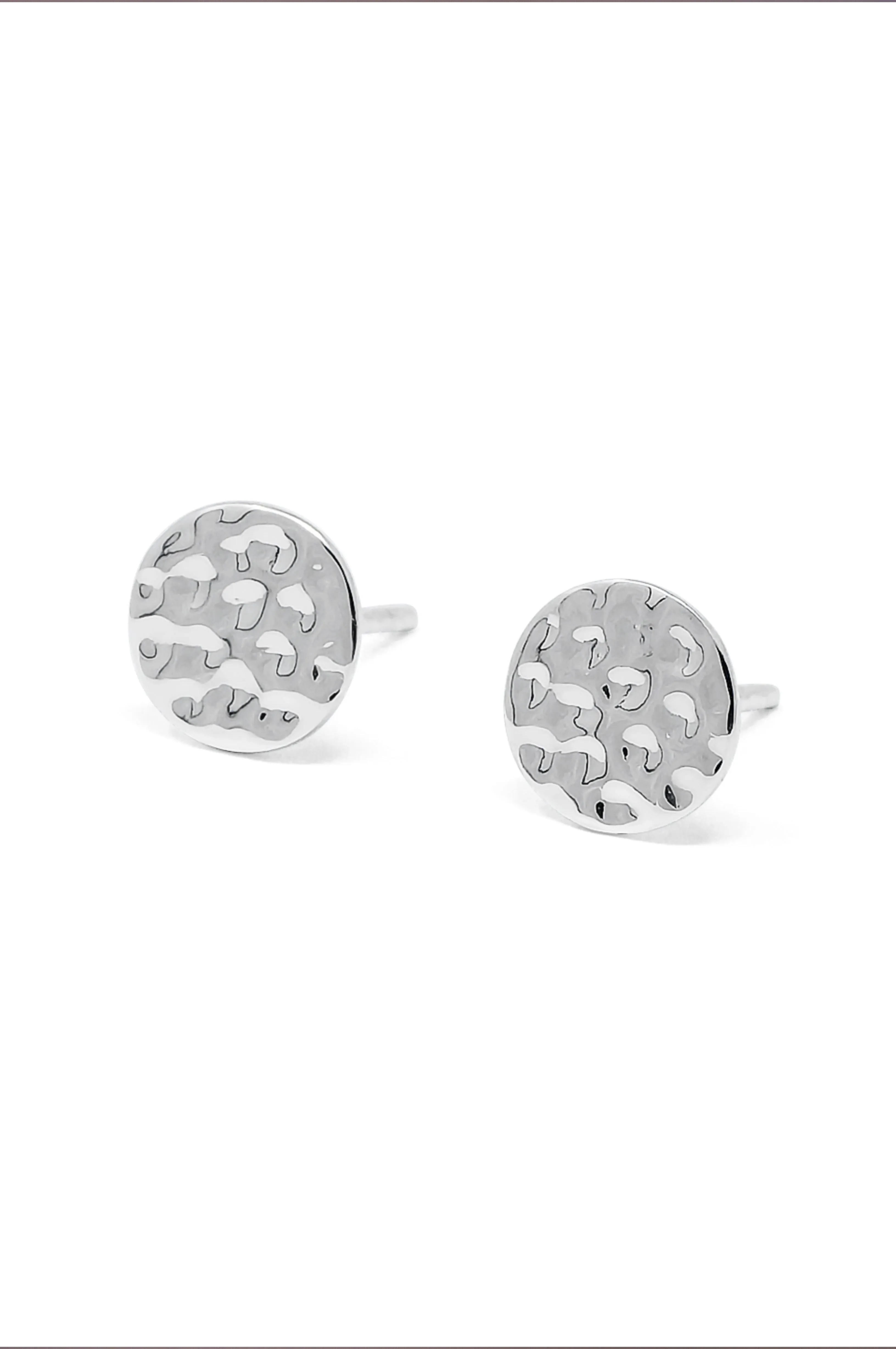 Hand Beaten Classic Mini Sterling Silver Stud Earrings