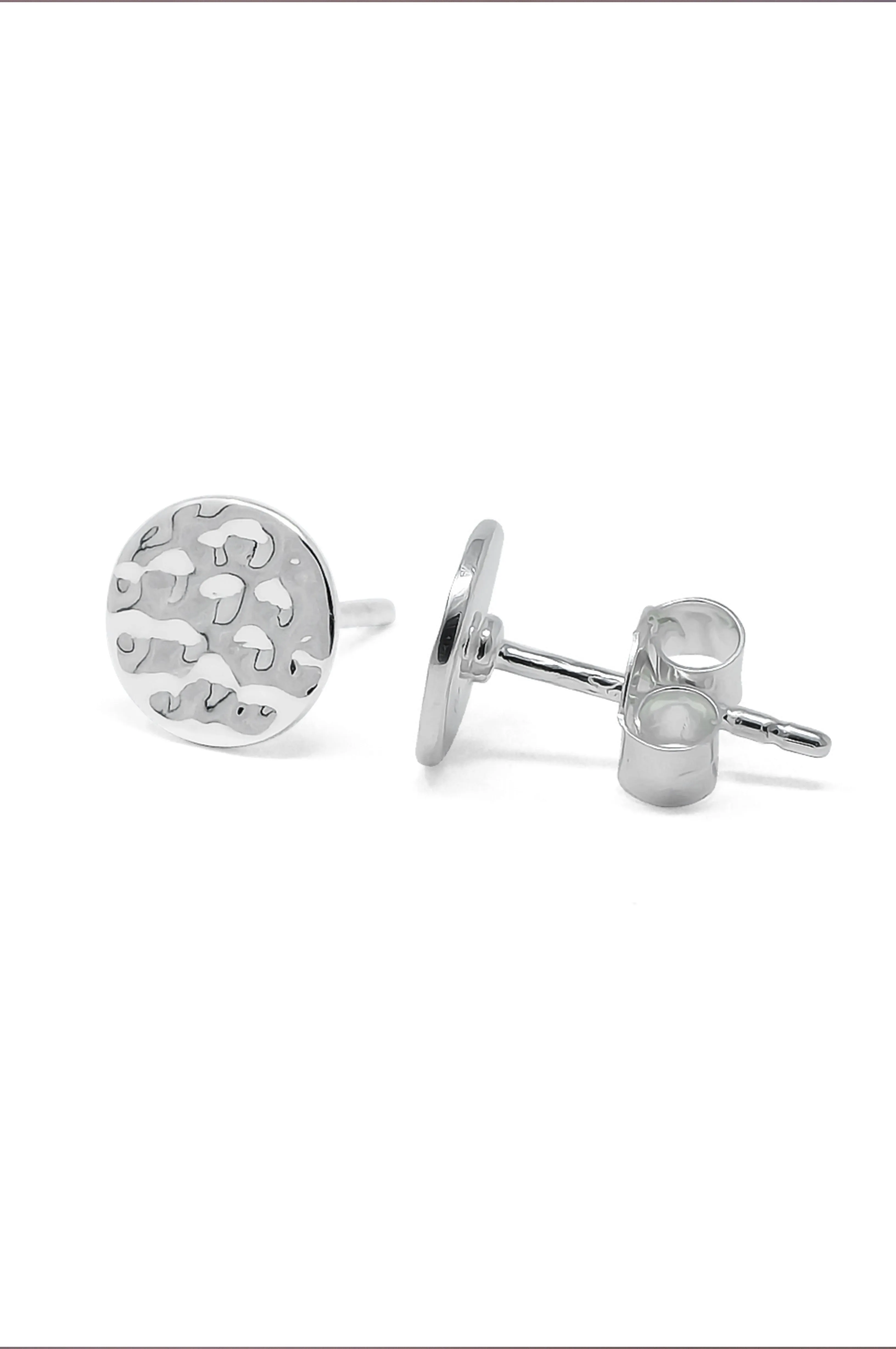 Hand Beaten Classic Mini Sterling Silver Stud Earrings