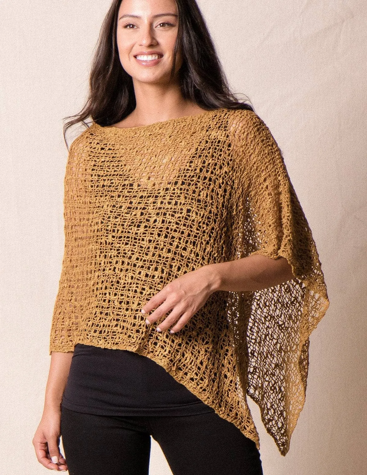 Handwoven Riva Knit Poncho - As-Is-Clearance