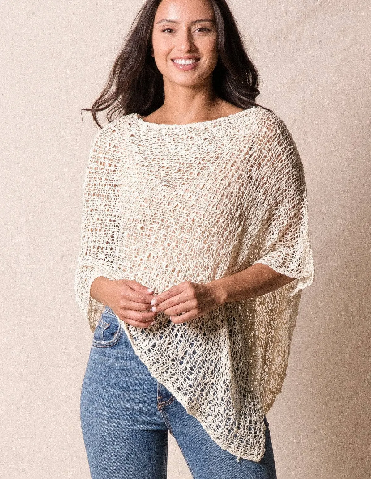 Handwoven Riva Knit Poncho - As-Is-Clearance