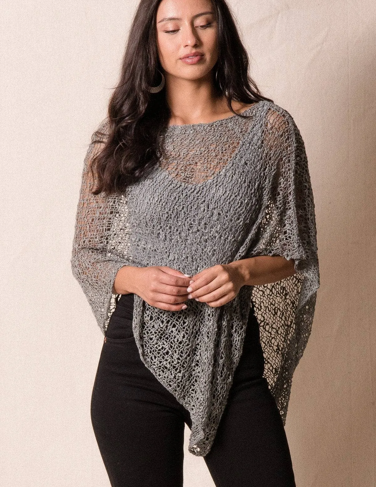 Handwoven Riva Knit Poncho - As-Is-Clearance