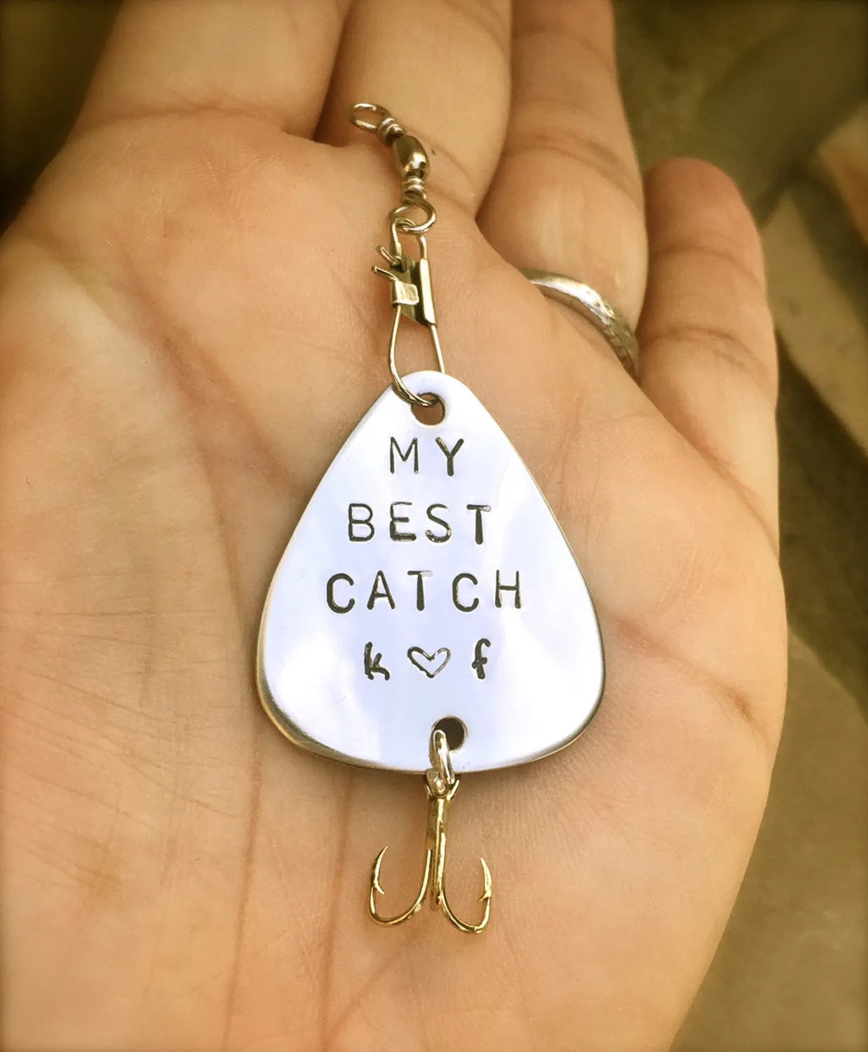 Happy Father's Day, Fishing Lure Keychain, For Him, Boyfriend Gift, Personalized Fishing Lure, Hand Stamped Fishing Lure,natashaaloha