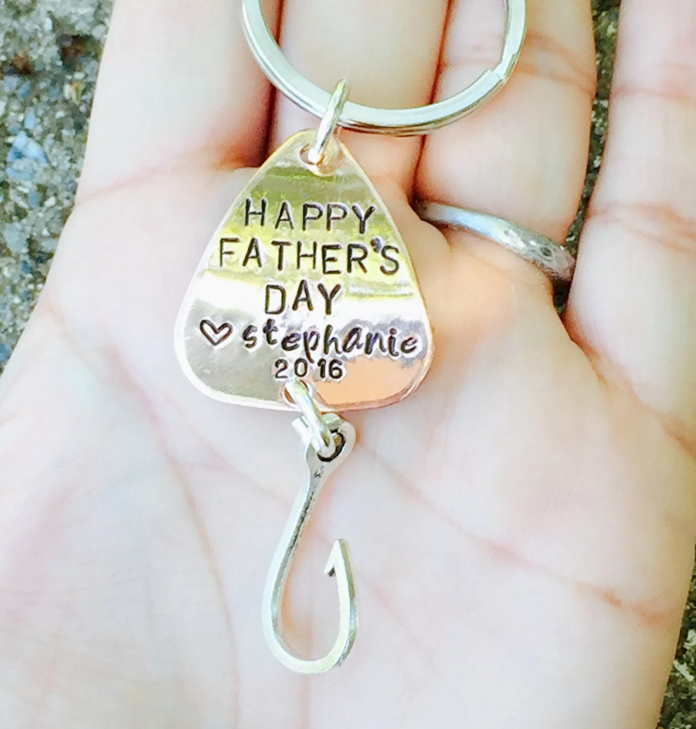 Happy Father's Day, Fishing Lure Keychain, For Him, Boyfriend Gift, Personalized Fishing Lure, Hand Stamped Fishing Lure,natashaaloha