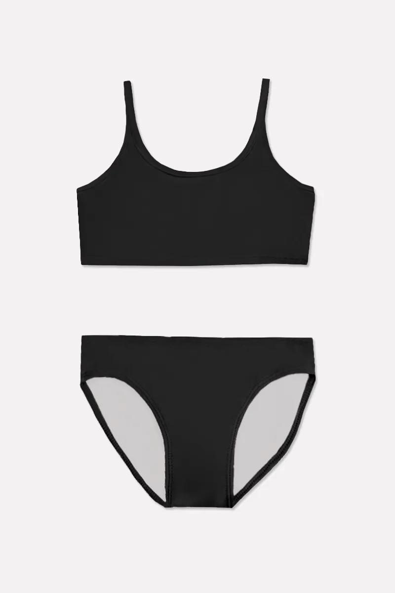 High Shine Plus Two Piece Swimsuit - Black