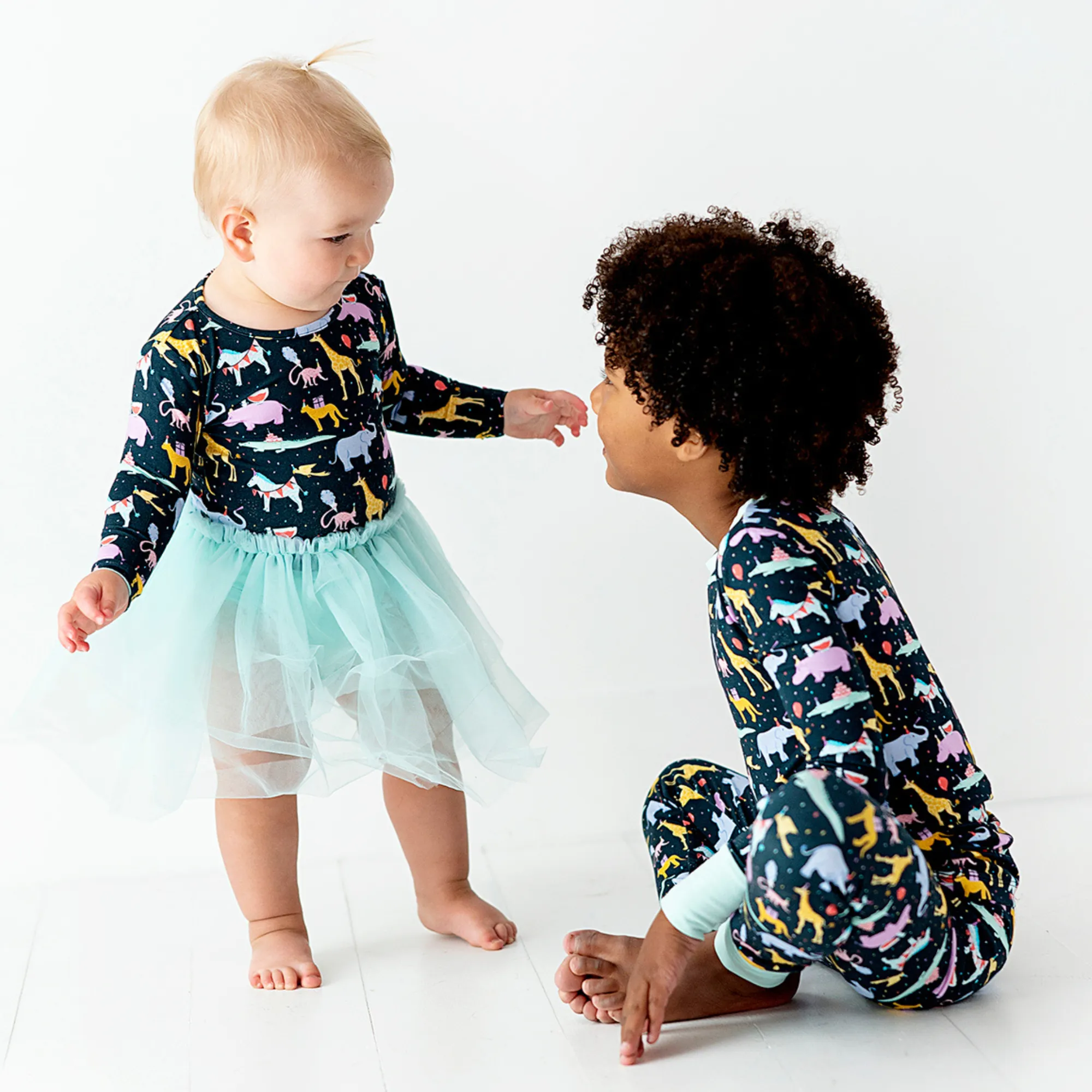 Hippo, Hippo, Hooray! Baby Dress With Tulle