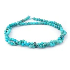 Hubei Turquoise 4mm Round AA Grade - 15-16 Inch