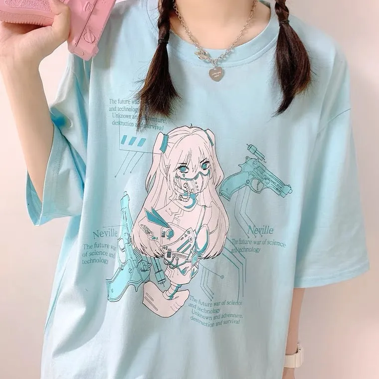 INS MECHANIC GIRL MINT GREEN OVERSIZE T-SHIRT BY60024