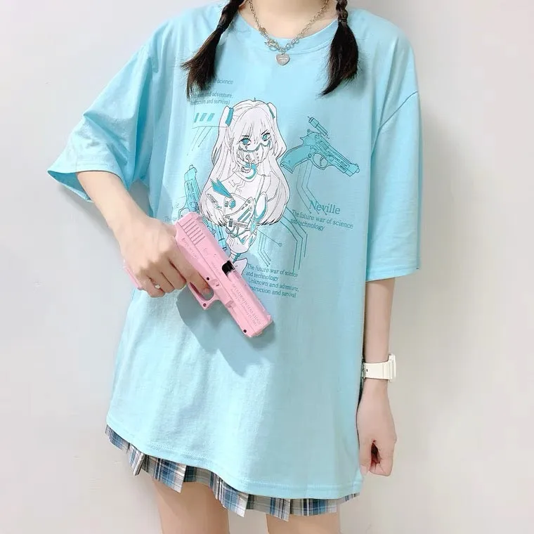 INS MECHANIC GIRL MINT GREEN OVERSIZE T-SHIRT BY60024