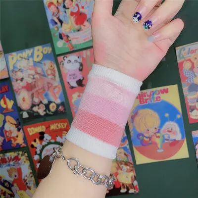 JAPANESE HARAJUKU INS RAINBOW STRIPE WRIST BAND BY77732