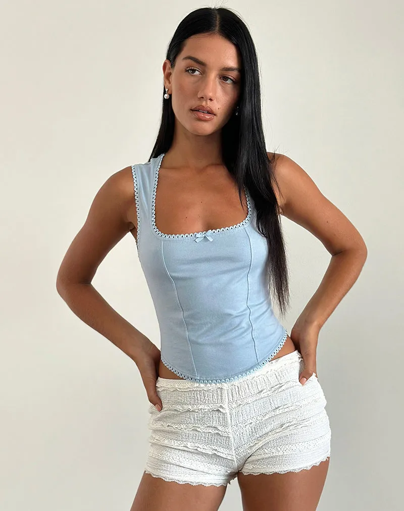 Jinisa Corset Top in Nantucket Blue