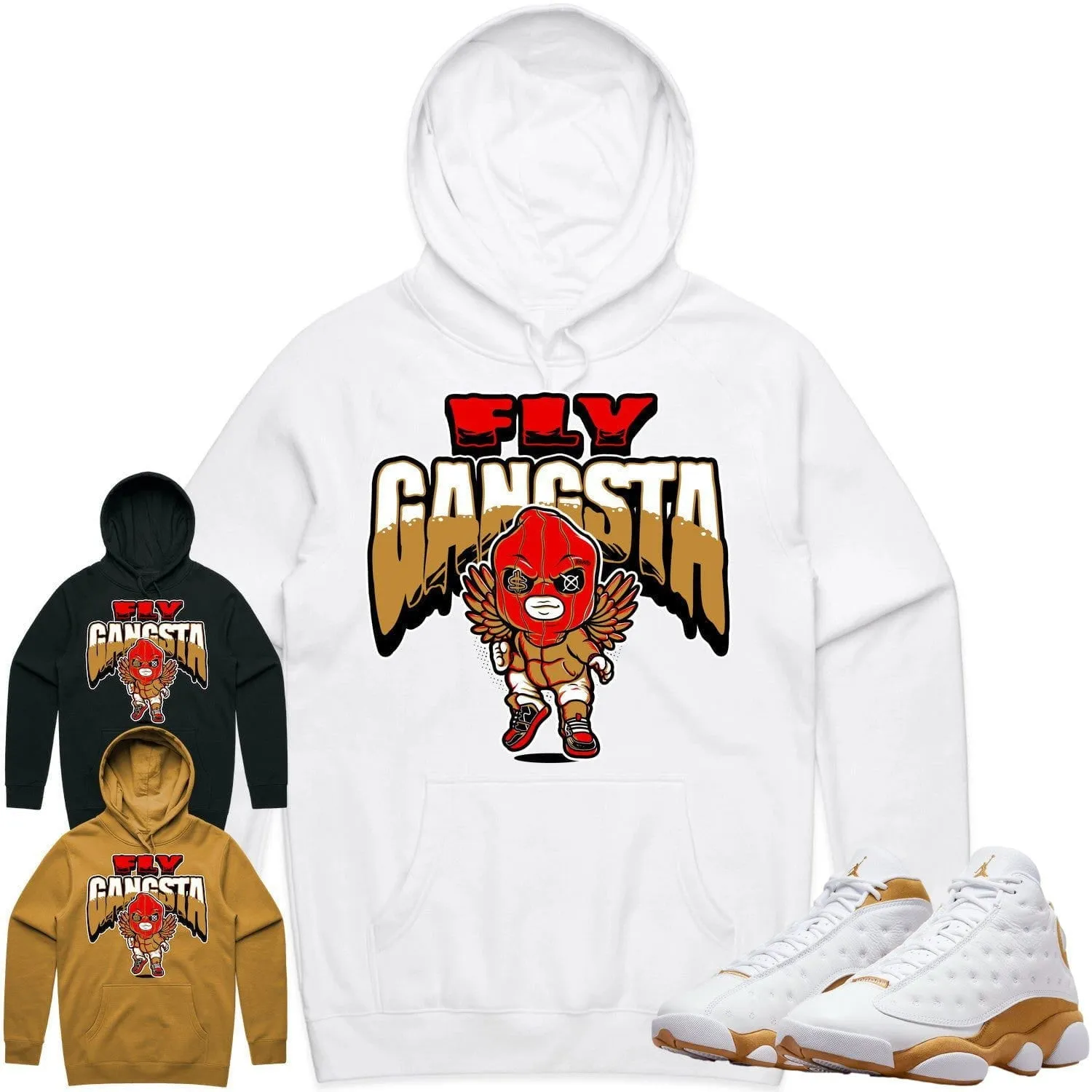 Jordan 13 Wheat 13s Hoodie to Match - WHEAT FLY GANGSTA