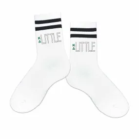 Kappa Delta Sorority Socks for your Big and Little with Greek Letters on Striped Cotton Crew Socks