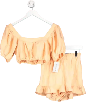 Labelrail Orange X Collyer Twins Floral Towelling Top And Shorts Set UK 10