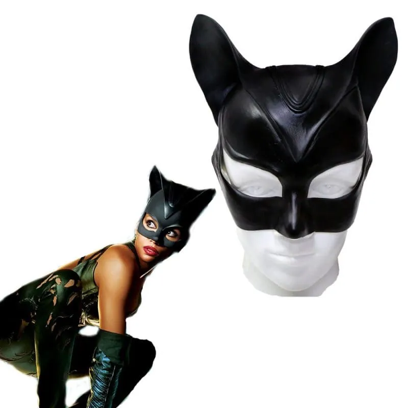 Ladies Latex Style Cat Lady Mask with Pointed Ears in Eco-friendly Latex