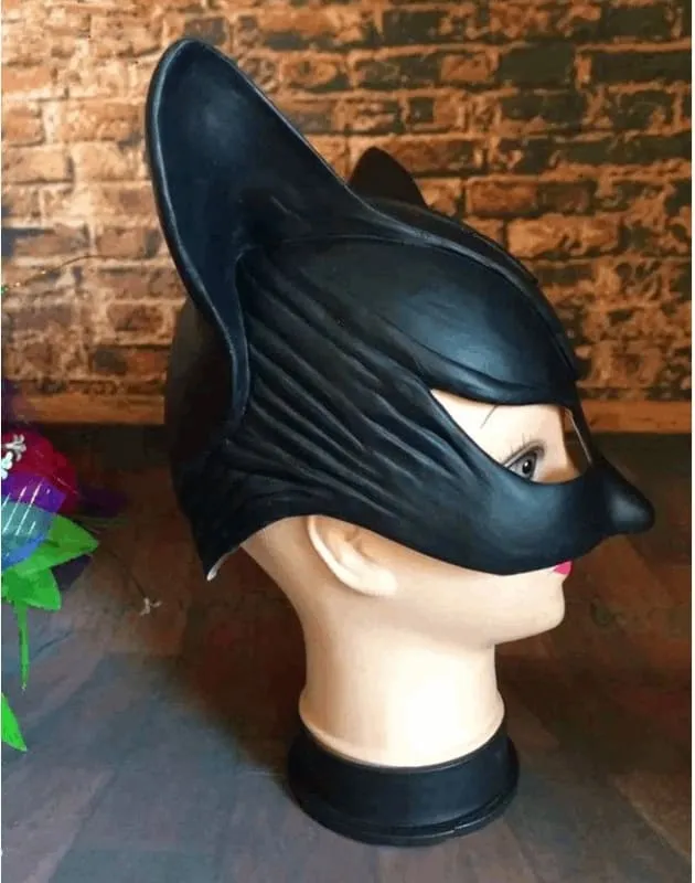 Ladies Latex Style Cat Lady Mask with Pointed Ears in Eco-friendly Latex